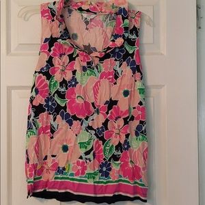 Crown and Ivy Ruffled Neck Floral Top